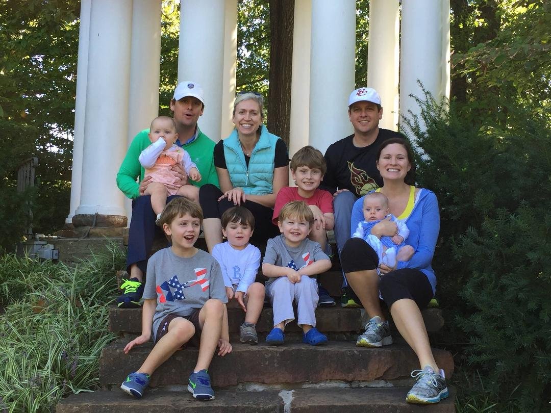 Two of the Baker men in Tulsa with their wives and boys.