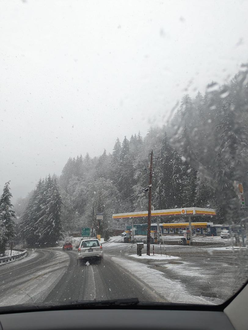 Snowing at Lake Samish tonight!