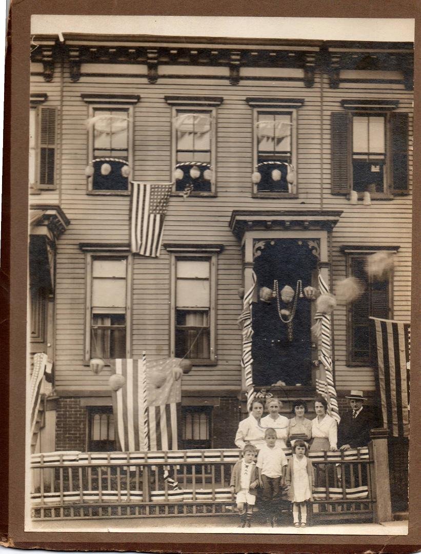 Grandma, great grandma, not sure in the middle Aunt Flori Grandma's sister, Grandpa and Uncle Jack, Dad, Aunt Sis.