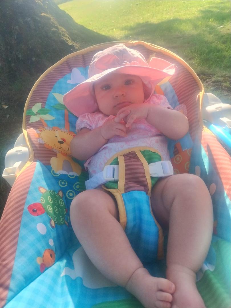 Baby Zoey's 1st camping trip. I think she's a happy camper