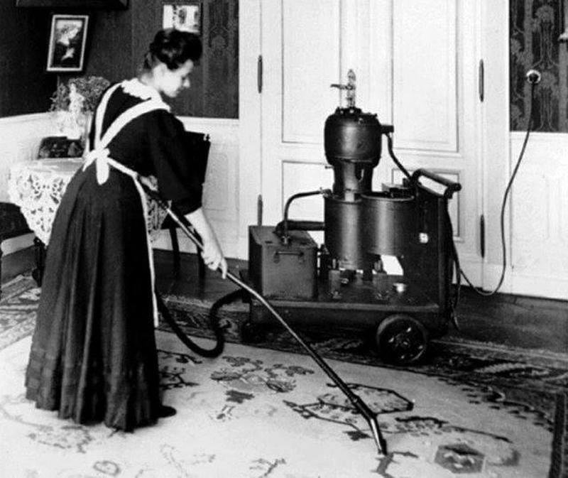 If you get a vacuum cleaner for Christmas, don't complain!  It could be worse!  LOL!  

A woman uses the first Siemens vacuum cleaner, 1906