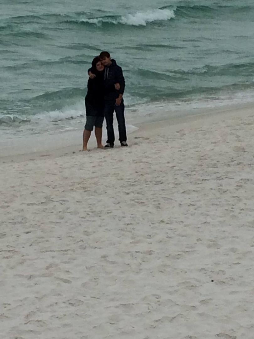 Norine and Dylan on the beach 😃