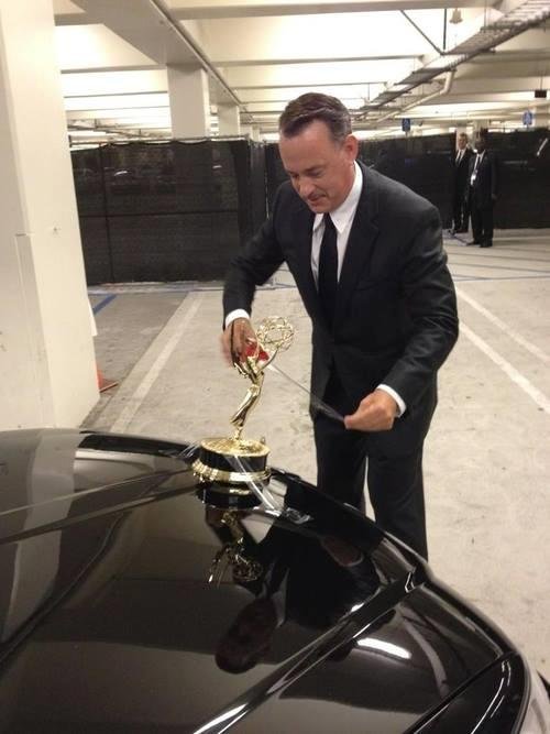 This is exactly what I did with my Emmy!  #whoknew?  #TomHanks #myhero