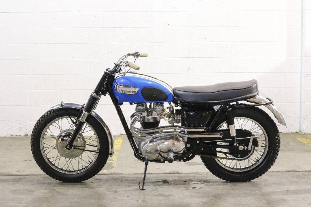 This picture looks just like a bike I had in 1961, but I think it's a newer model. It is a Triumph Trophy 500cc Scrambler and was a lot of fun! I had it when I started college at ISC (now ISU). My first class started at 8