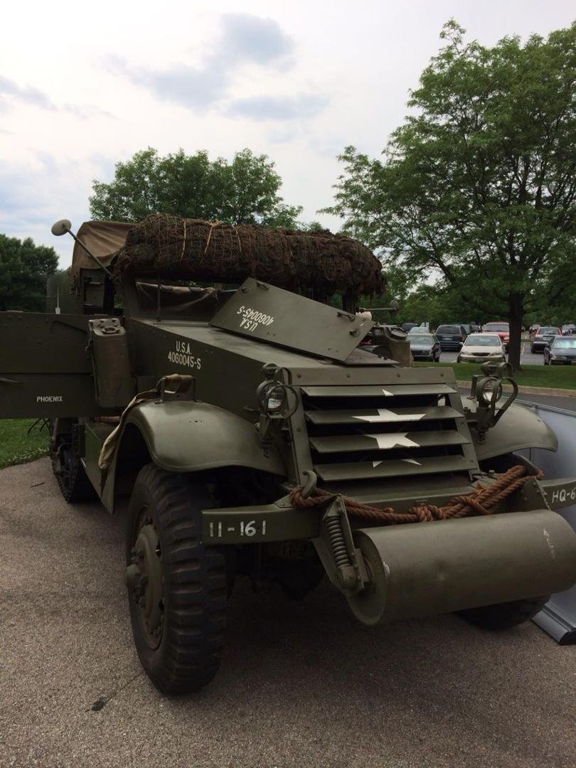 World War Two US half track , first division museum .