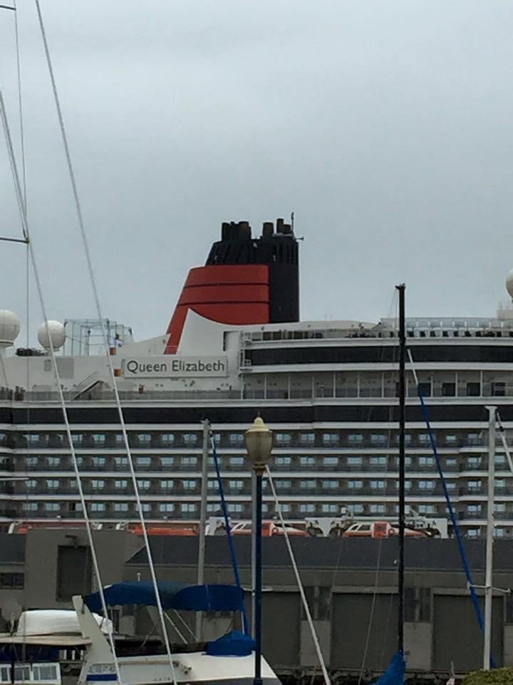The Queen Elizabeth came into SFO!!!! A VERY large and beautiful ship!!!!