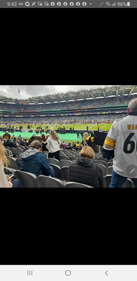 Tony is there now..
the Steelers game in Dublin Ireland.