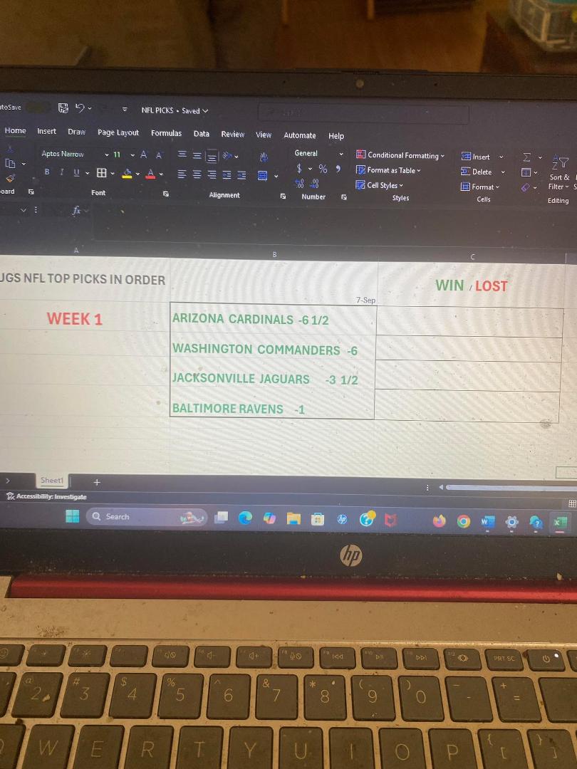 NFL Picks week 1