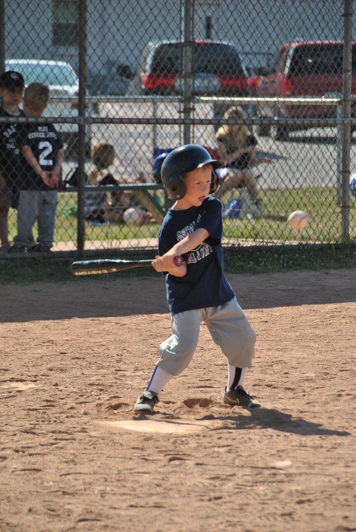 Grandson Nick hitting in a little league game... future Yankee?