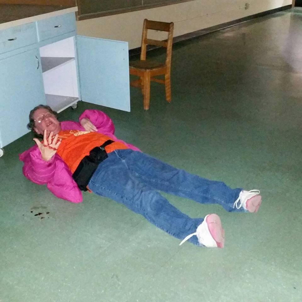 I was in a CERT program on January 30, 2016. I had to pretend on having a broken left leg with a earthquake going and a twenty two mins to get to higher grounds. The CERT team did a belly flop and my brother said, " She's d