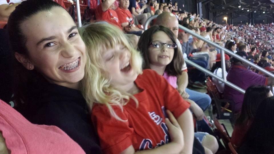 At that Cardinal game with the Grandkids and Bonnie Cerulo and their Uncle Jerry Cohen