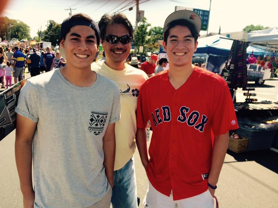 Me, Johnny and Mike out at a Street Fair today. Beautiful day outside and nice holiday weekend. Scary thing is they both look bigger than me now. Sad but true 😂