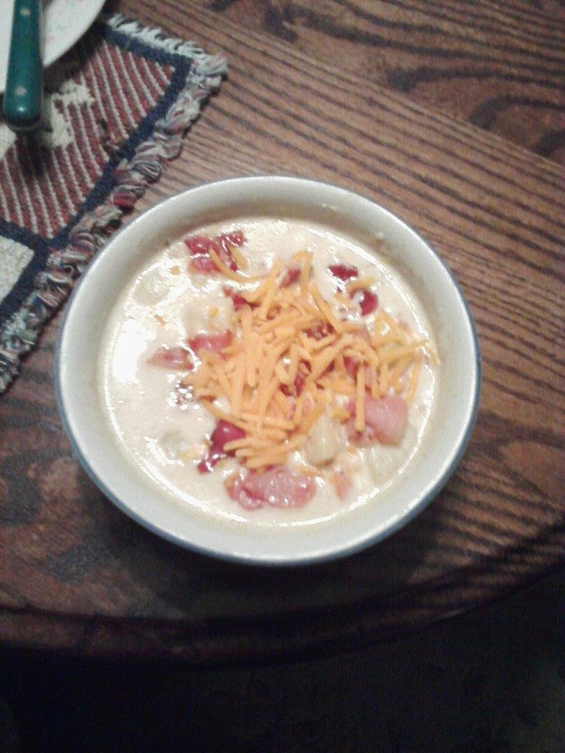 Homemade loaded potato soup on a nice cold day. mmm it was delicious. Thanks Celia for sharing your recipe. I used yours and then some.