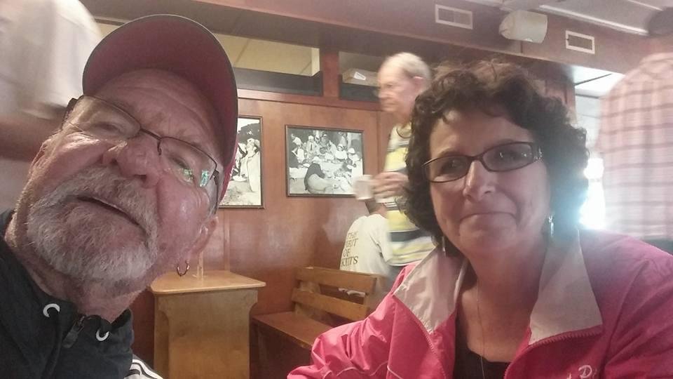 Me and my Honey at Woodman's Essex Ma,  eating full belly fried clams.