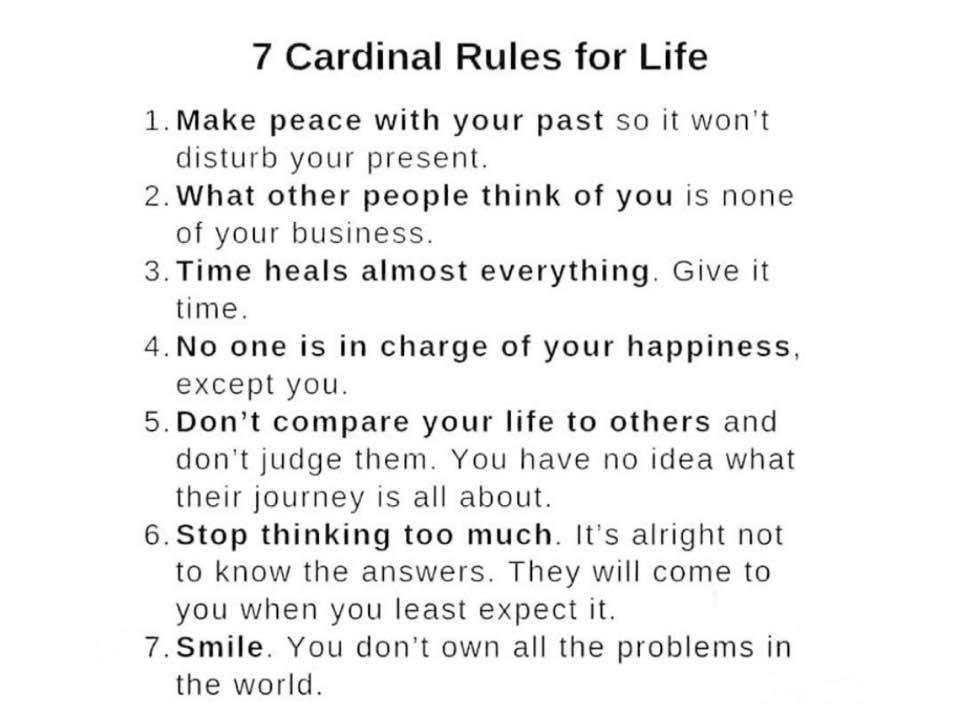 Rules to live by...