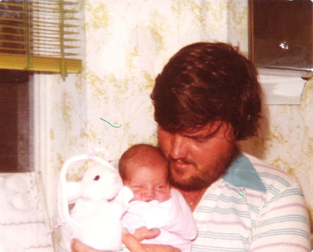 Billy Harris Sr with Hilary Lynn Harris in March 1981