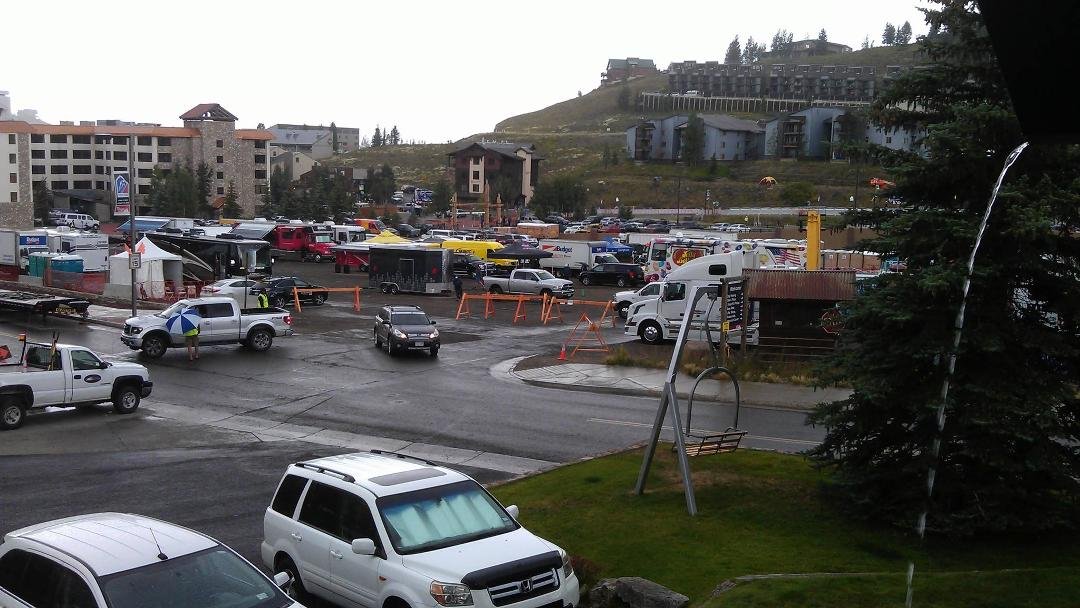 We don't have a very good view of the finish line from our hotel room.  Pro Cycling Tour of Colorado.