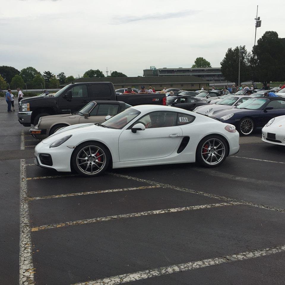 Here we are lined up to drive on the track at the Indianapolis Motor Speedway. A few minutes later we accomplished the mission driving behind a pace car for 2 laps at the unbelievable speed of 40 mph. Actually we did get up