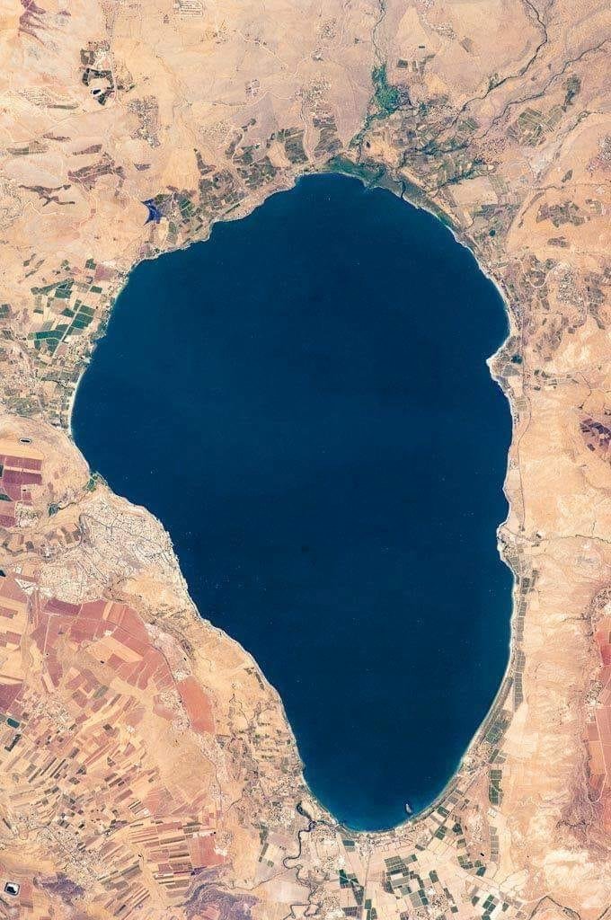 Sea of Galilee as seen from the International Space Station. WOW!