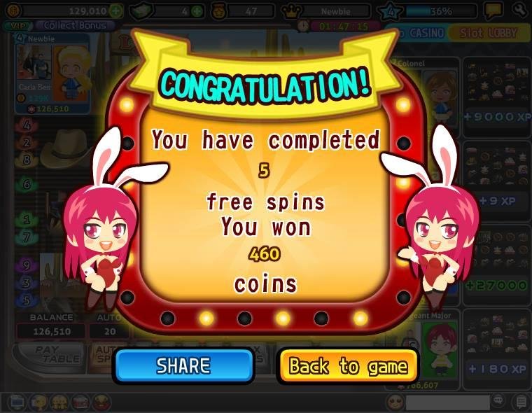 Carla Benway played the "Wild West" Free spin and won 460 coins in Let's Vegas! Come to join now!