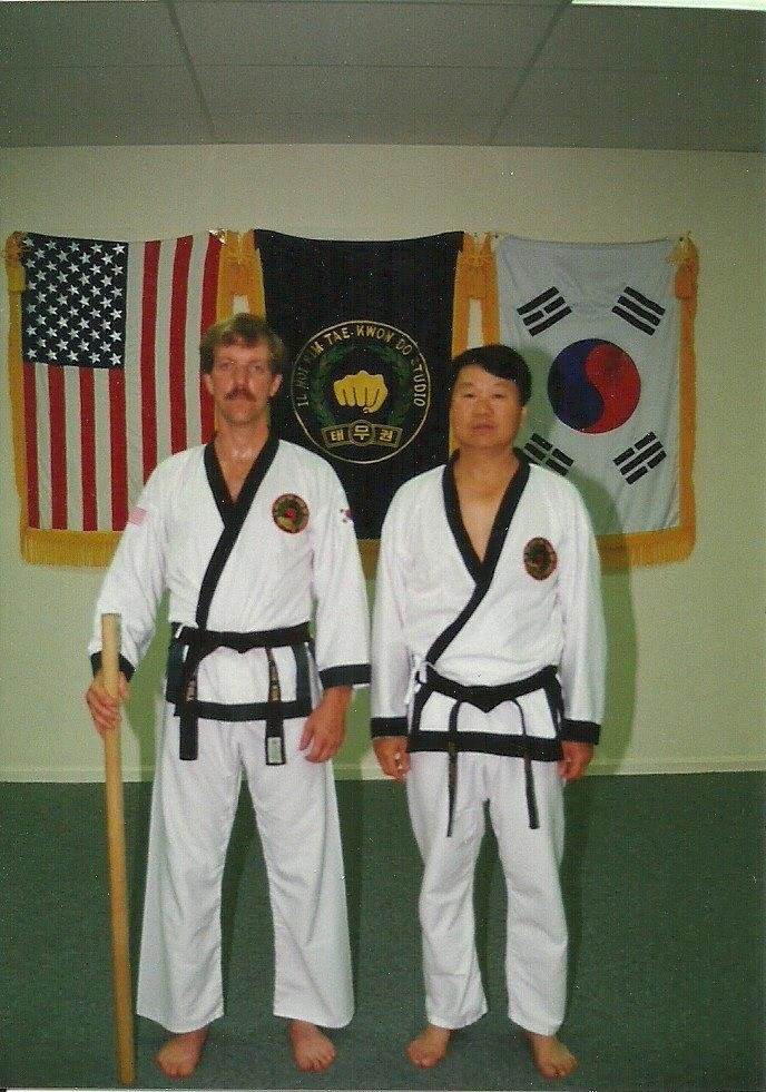 Grandmaster Kim and me after a weapons class in 1990.