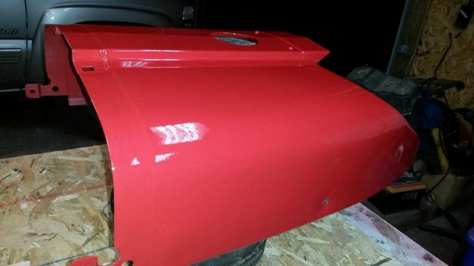 Got a few coats of clear on the gas tank cover also.