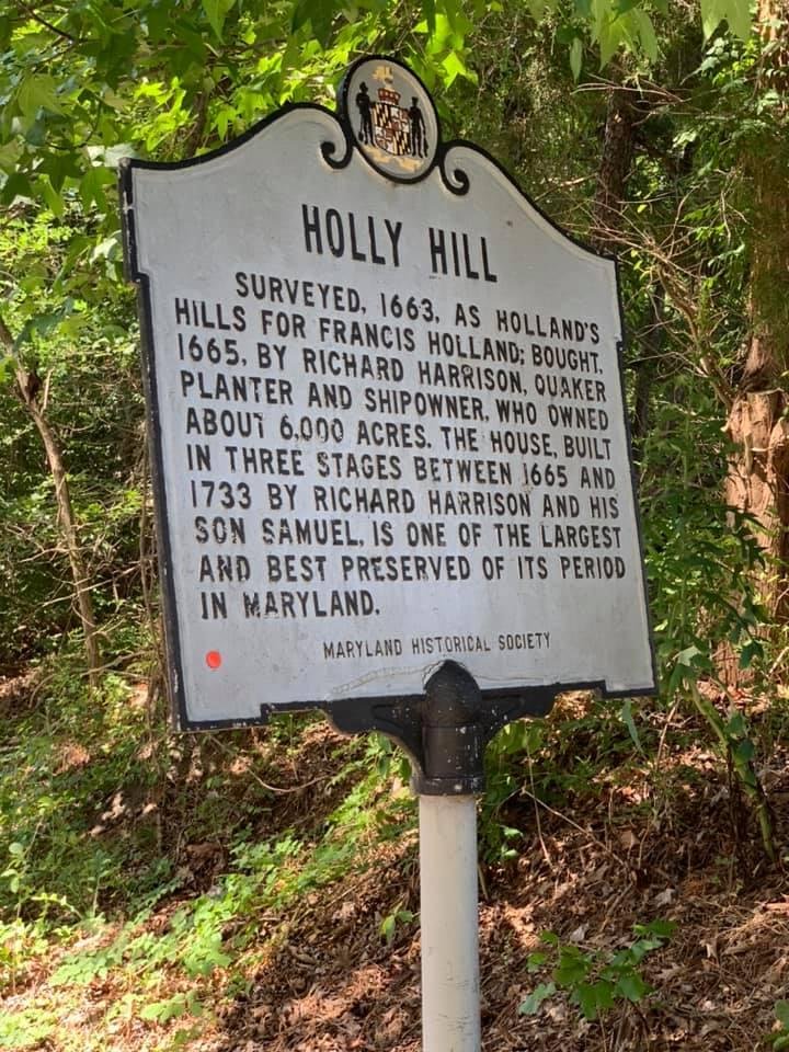 Holly (Holland’s) Hill, Friendship, Maryland. Near here, my family lived and worked upon their arrival in America about 1670.
