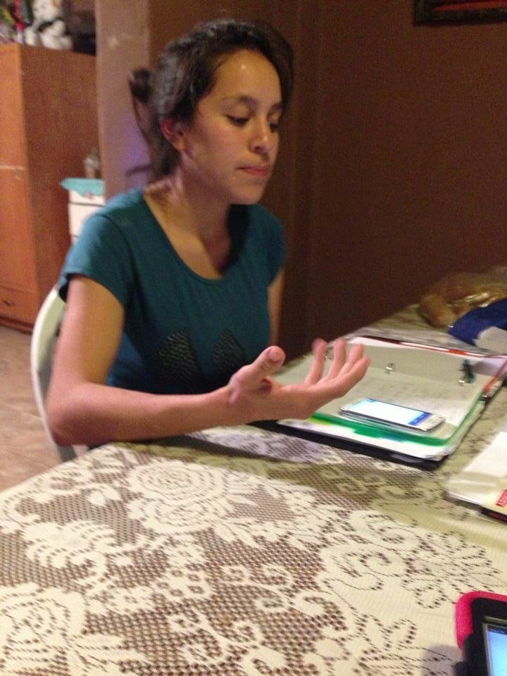 Bible study with sister