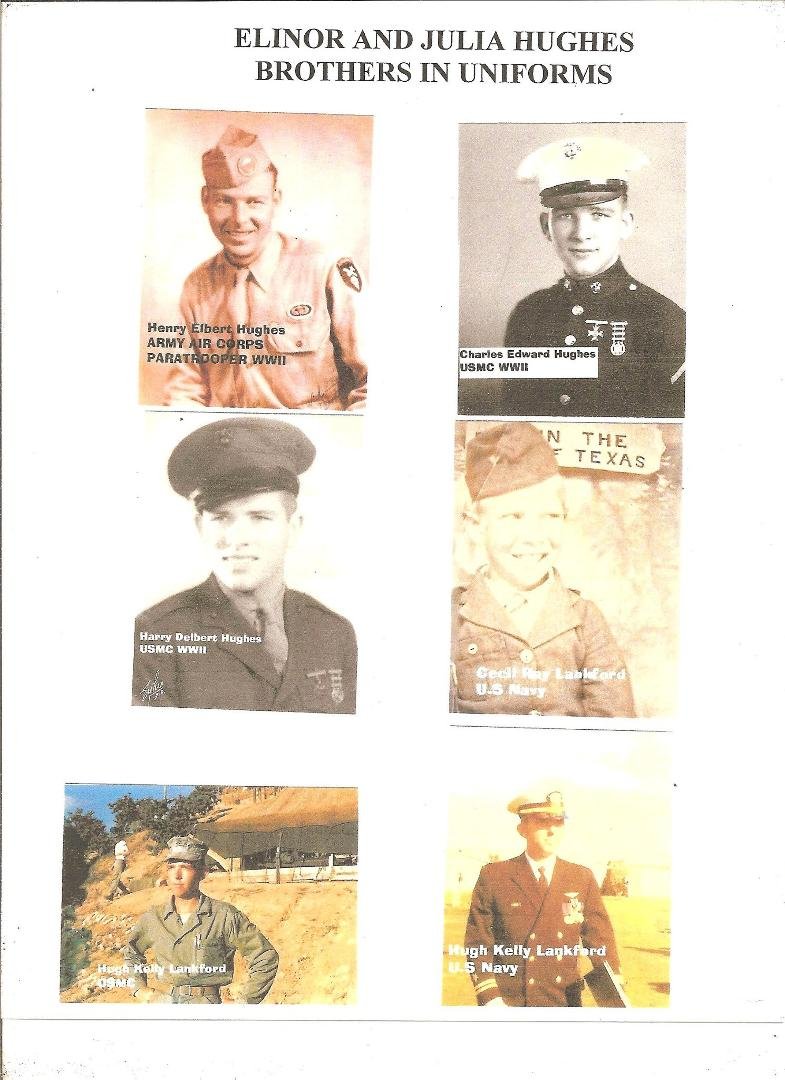 Harry D. Hughes and his brothers one brother died in WW2 , Harry & Bert came home. Hugh was in Vietnam.  just some old pictures.