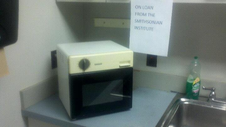 We finally got our brand new microwave for the office!