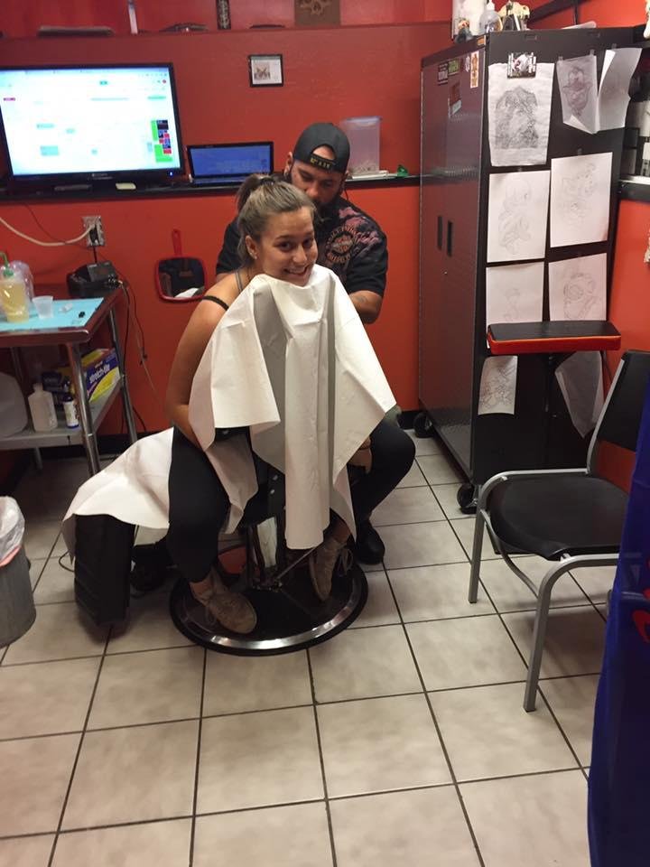 In the chair at The Tattoo Lady!