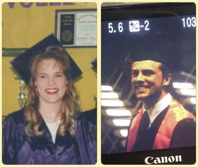My daughter on her graduation day and her Son yesterday on his. Love this!
