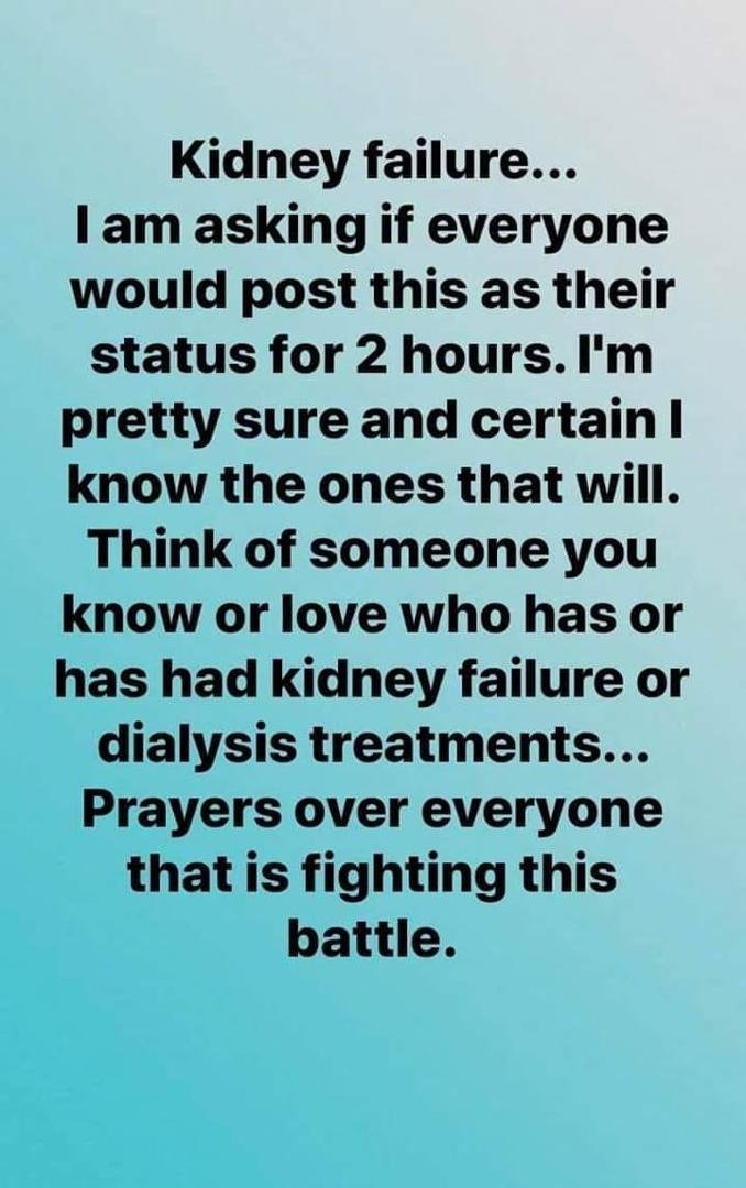 I'm stage 3 and have been for a while. Was 1st diagnosed 2004 I think. Just need to make sure that I drink plenty of water. Which I've been doing. Get blood work done every 6 months. And no dialysis as of yet. that one time