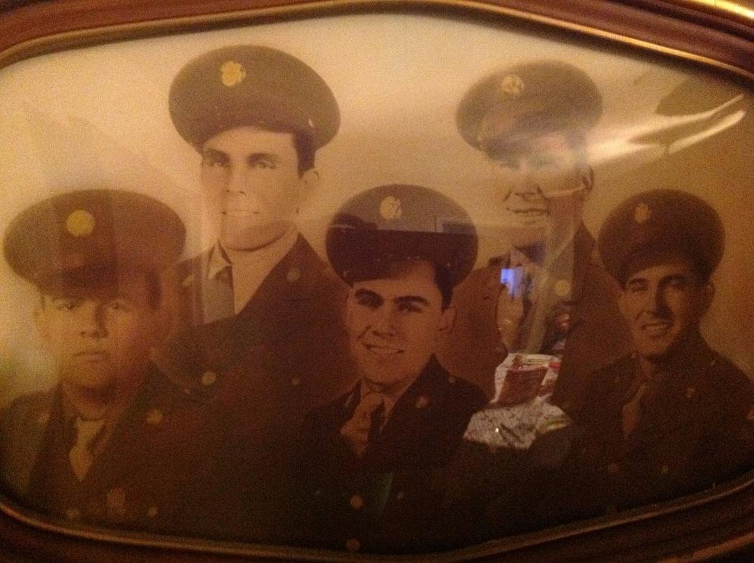 This is my DAD (right back row) & 4 of his brothers during WWII