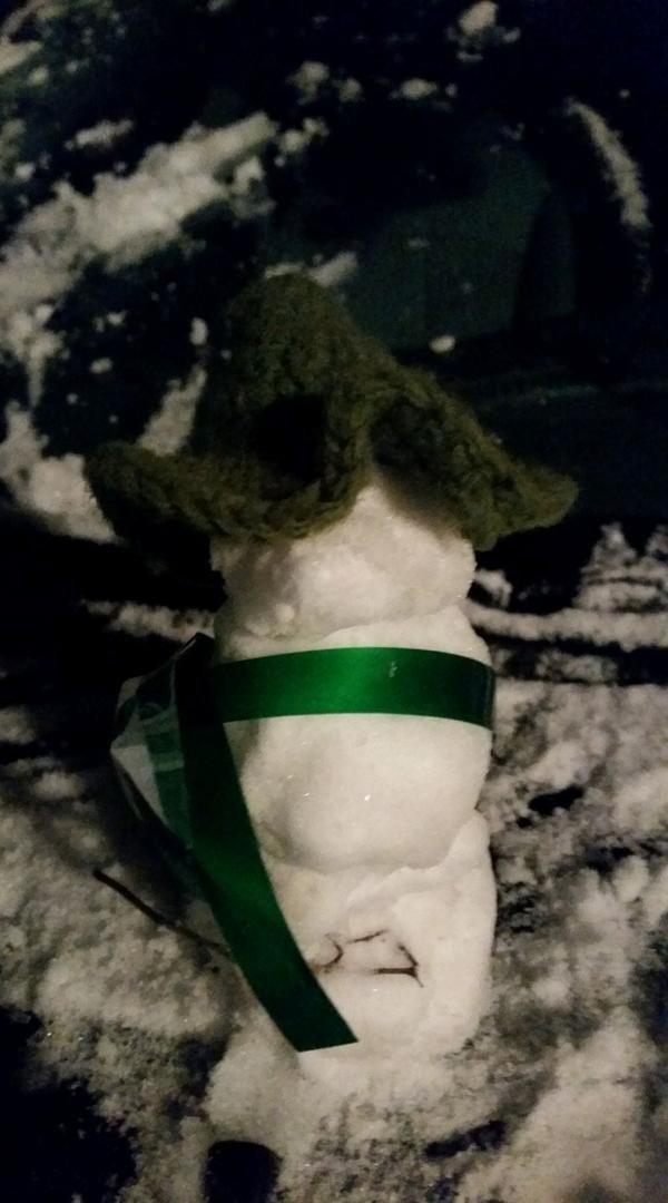 Giant snowman in Austin