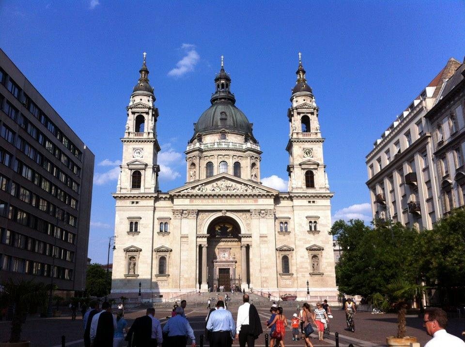 St. Stephen's Basillica in Budapest, Hungary
96 meters high.  Beautiful
