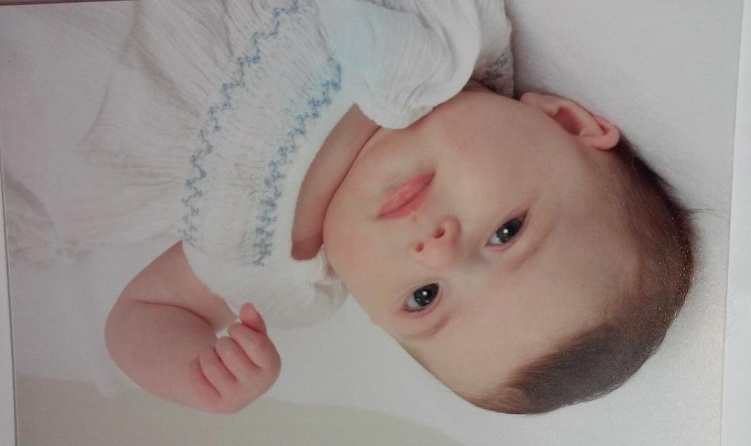 Just couple months old n already upside down... Dumb grandma