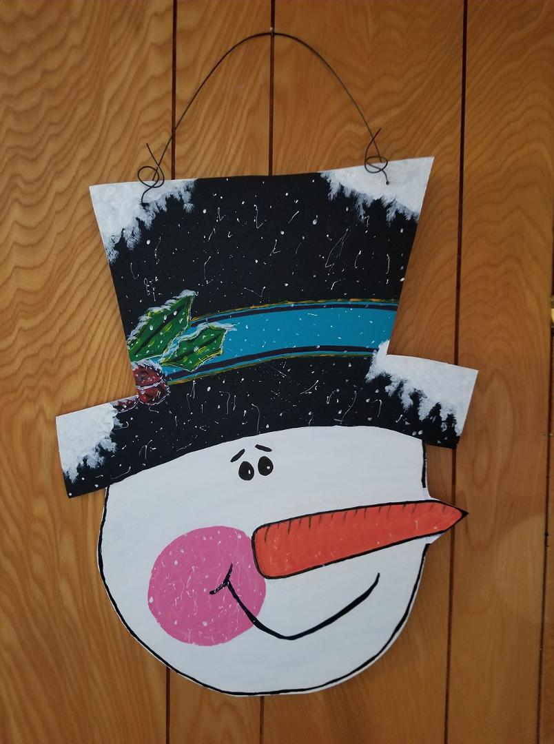 February 1st and it's 70゚ outside! Good thing I have another painting project coming up next Tuesday so I can take down my finished snowman door hanger.