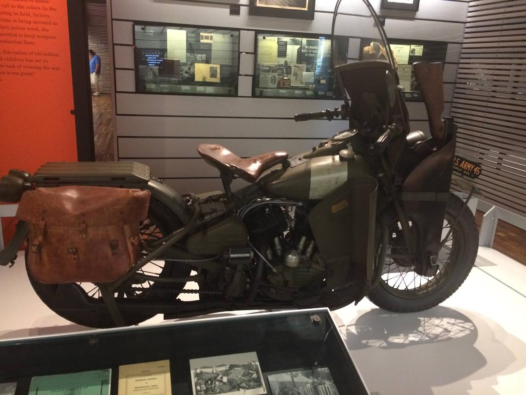 At Harley Davidson Museum in Milwaukee; this one makes me think of busting out the Olive Drab Uniforms again