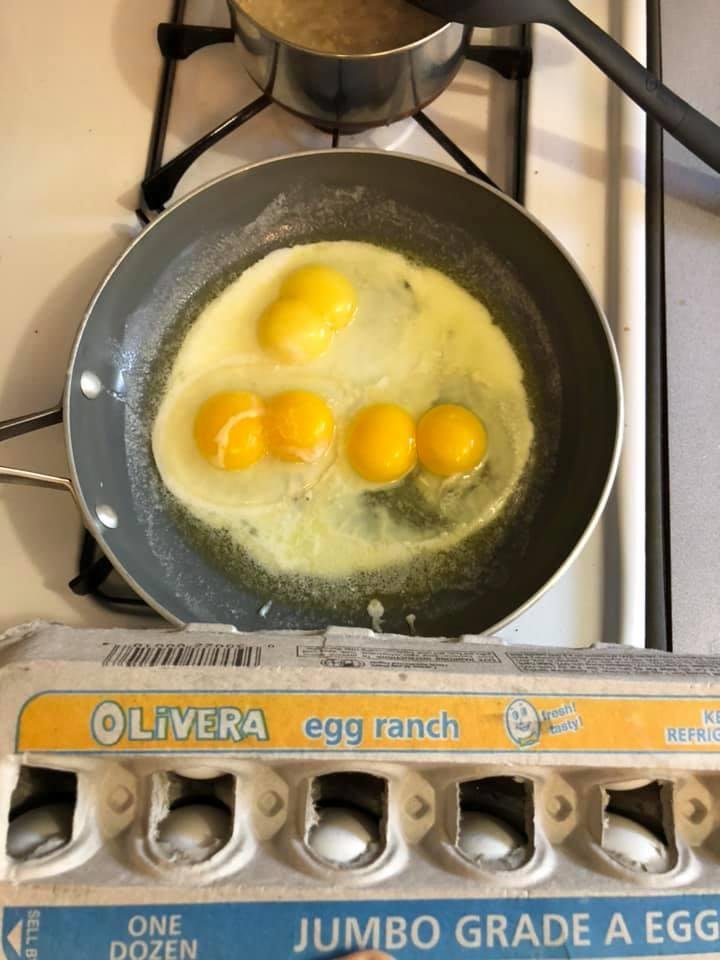 I was surprised to see a double yolk egg. Then I was surprised to see two double yolk egg. What are the chances of getting three double yolk egg? I bought these at Olivera egg Ranch.