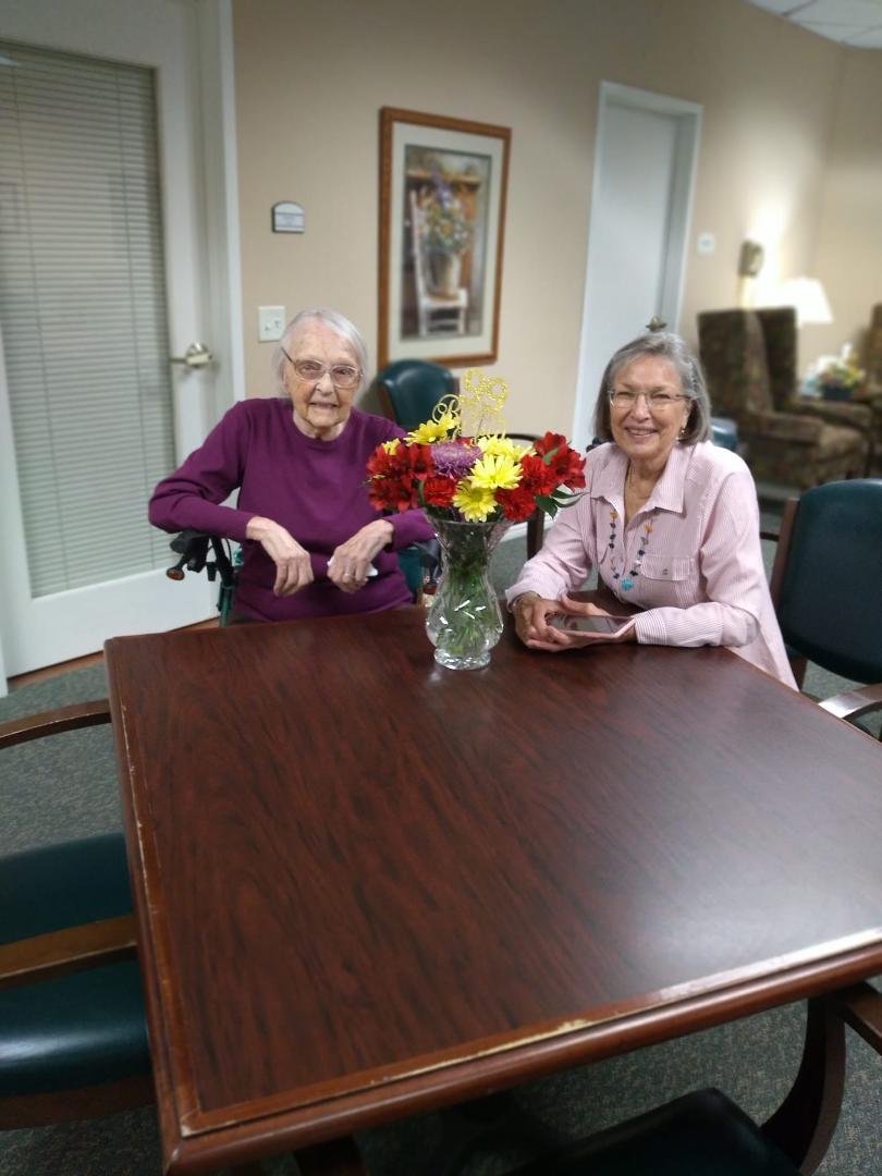 Happy Mother's Day. Picture with Mom and sister, Patty. She'll be 101 on the 24th.