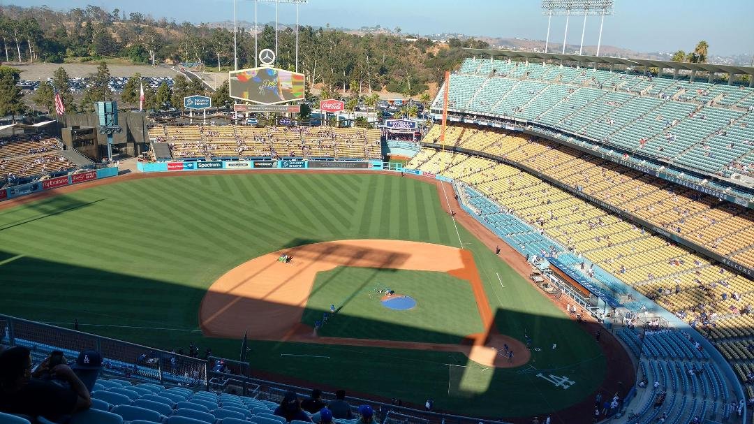 Here at Dodger Stadium. First game here in 13 yea. Hope the Padres win again.