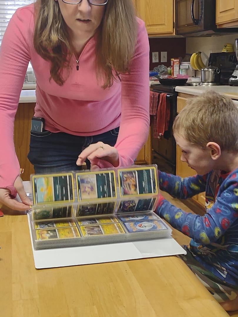 They each got a binder of Pokemon cards from their Aunt Celeste. They loved them.