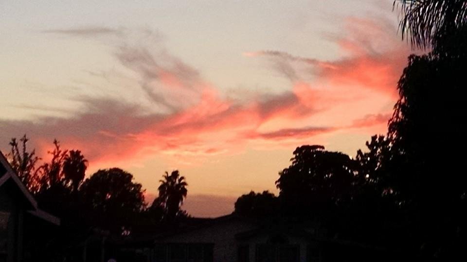 Colorful cloud formation in Southern CA sky this evening.