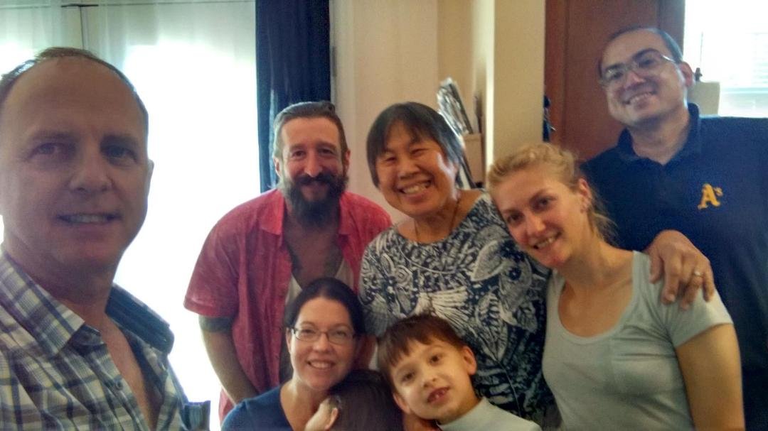 Wow they came from all over. Sharon visiting with Popi and Amy in Maryland when her niece and nephews drop in from Philly and D.C.