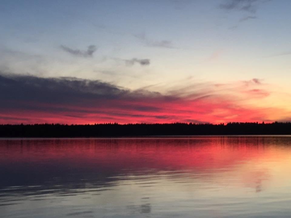 The heavens declare the glory of God. Sunset on pickerel lake tonight