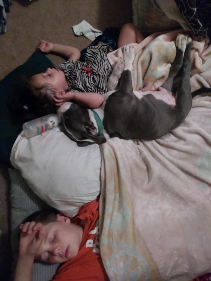 He loves his baby thats were he sleeps