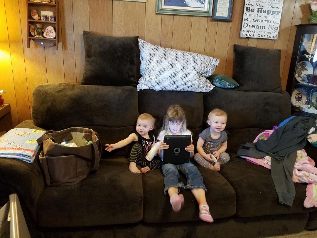 Finished watching these kiddos told my hubby he's taking me out for supper. Now that a year older forgot how much energy it takes with 2 one year olds. But I do remember watching 2 one year olds and 2 babies at the same t