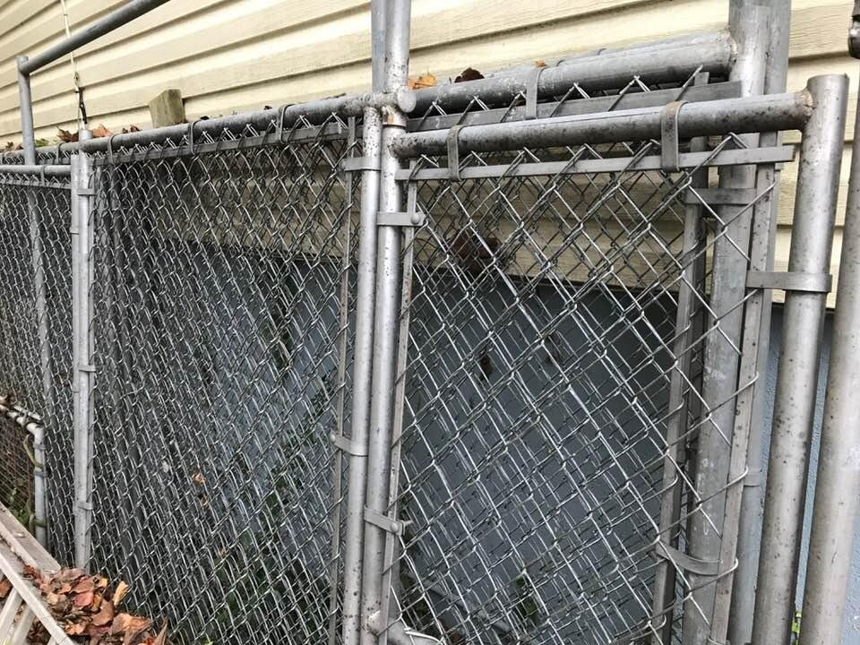 60 feet of chain link dog run; going going gone! Thank you “Scrap Metal” WP, NY