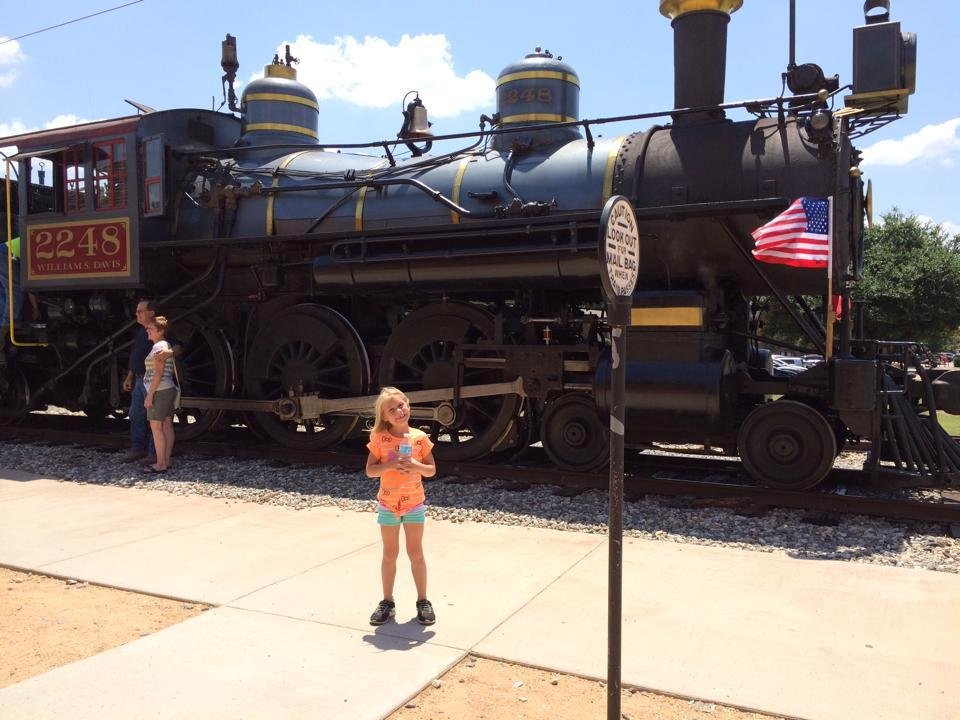 Kiley bug & I are off on our train ride to the stockyards!!!